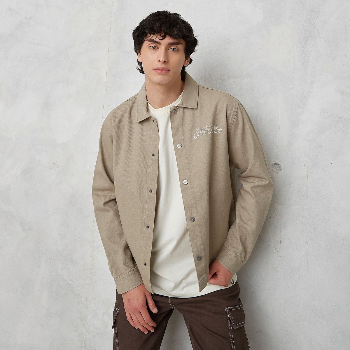 BEARCLIFF - Chaqueta Hombre con con Estampado de Algodón Bearcliff