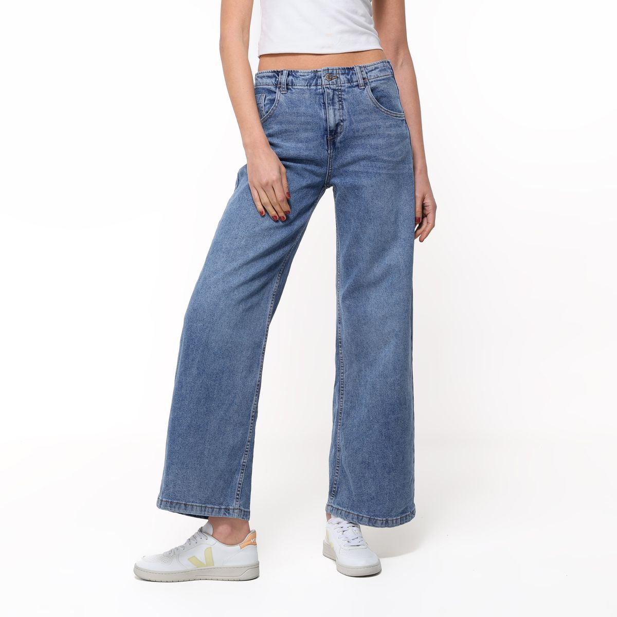 UNIVERSITY CLUB - Jean Wide leg Mujer Tiro alto University Club