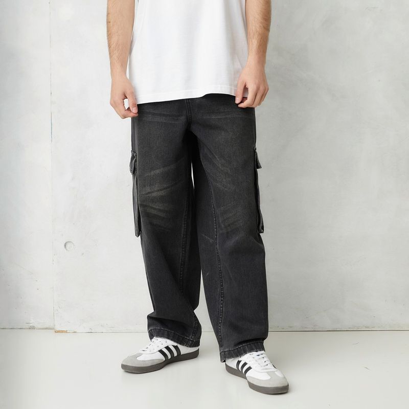 BEARCLIFF - Jean Cargo Hombre Baggy de Algodón Bearcliff