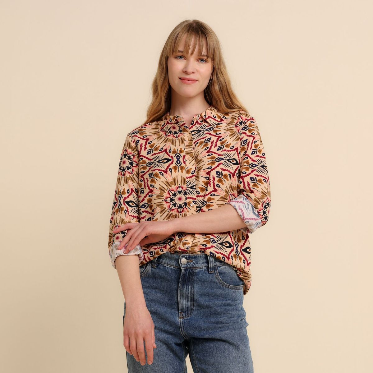 UNIVERSITY CLUB - Camisa Mujer Con Estampado Manga larga University Club