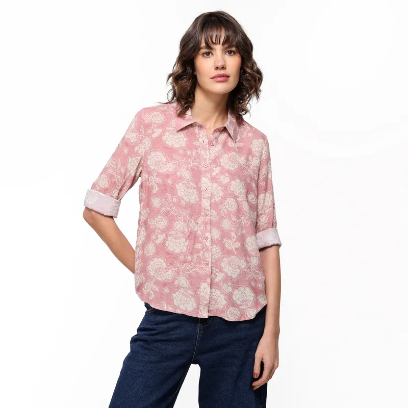 UNIVERSITY CLUB - Camisa Mujer Con Estampado Manga larga University Club