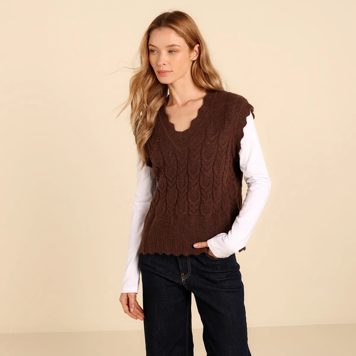 UNIVERSITY CLUB - Chaleco Mujer Tejido Slim fit University Club