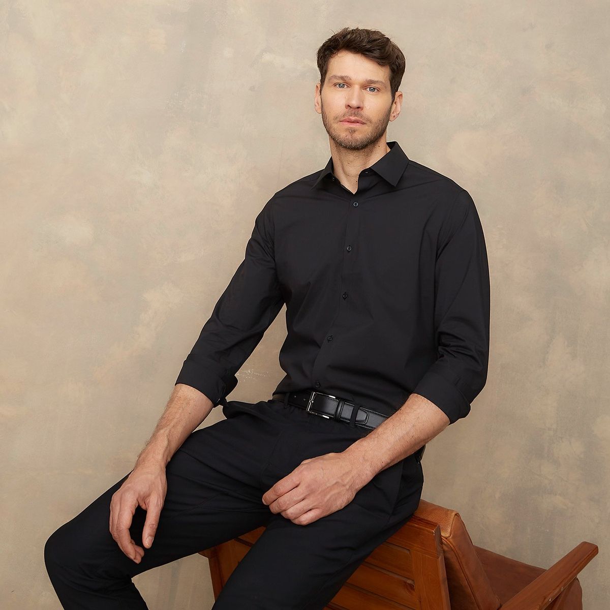 WOLF & HANK - Camisa Hombre Manga larga Slim de Algodón WOLF&HANK 