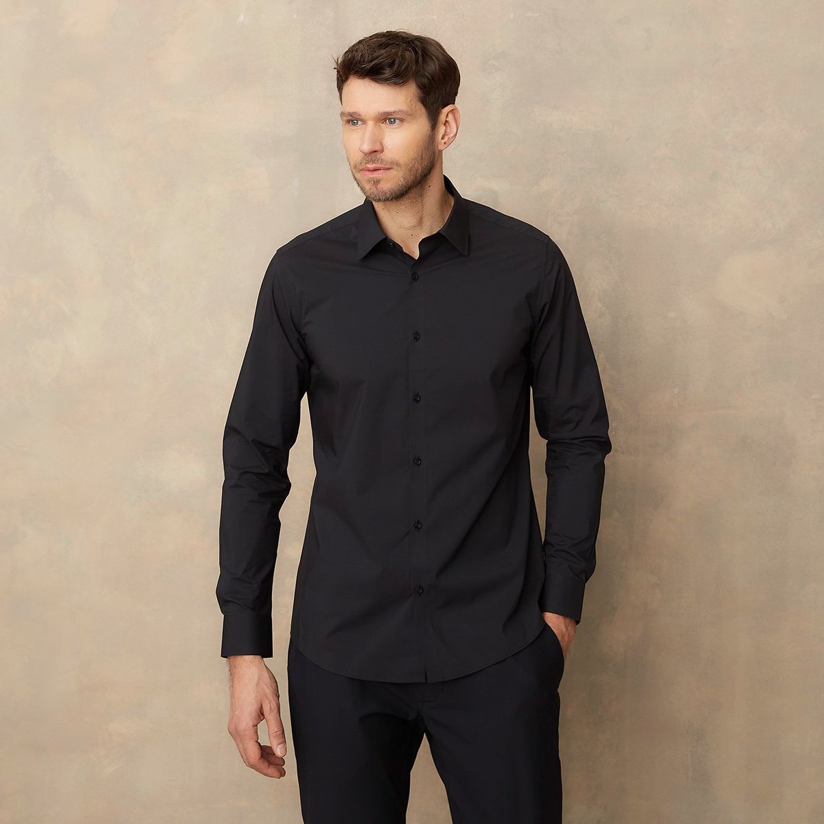 WOLF & HANK - Camisa Hombre Manga larga Slim de Algodón WOLF&HANK 