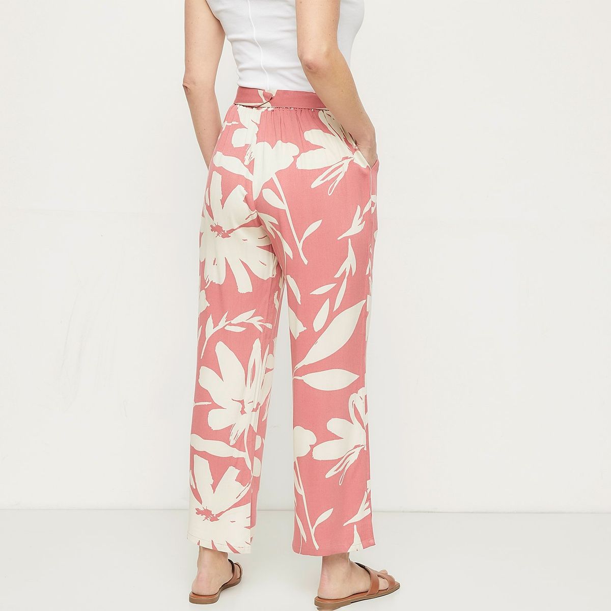 NEWPORT - Pantalón Palazzo Mujer Tiro alto con Estampado Newport