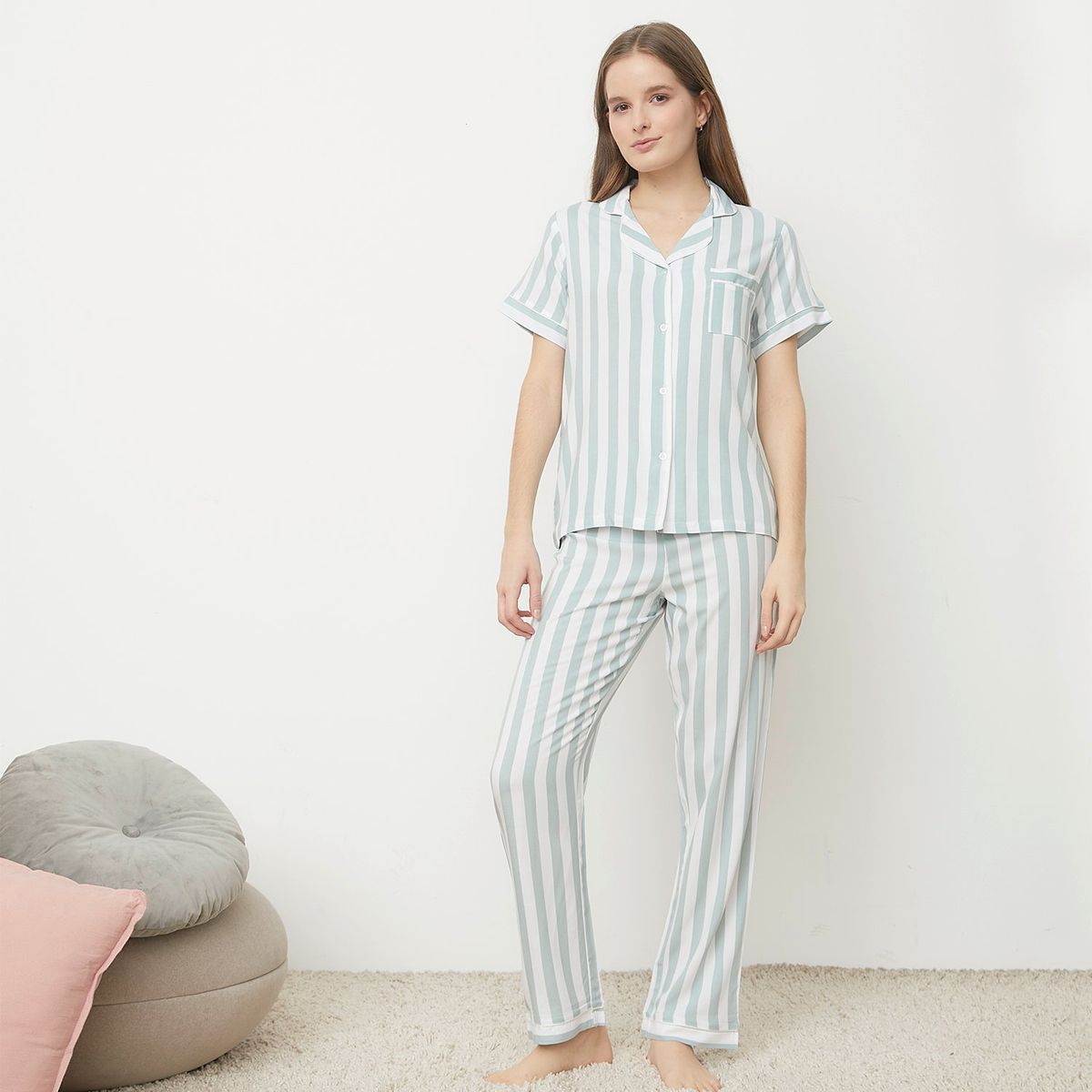 SYBILLA - Pijama completa con pantalón Mujer Largo Manga corta Sybilla