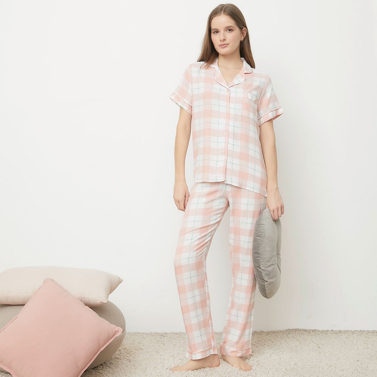 SYBILLA - Pijama completa con pantalón Mujer Largo Manga corta Sybilla