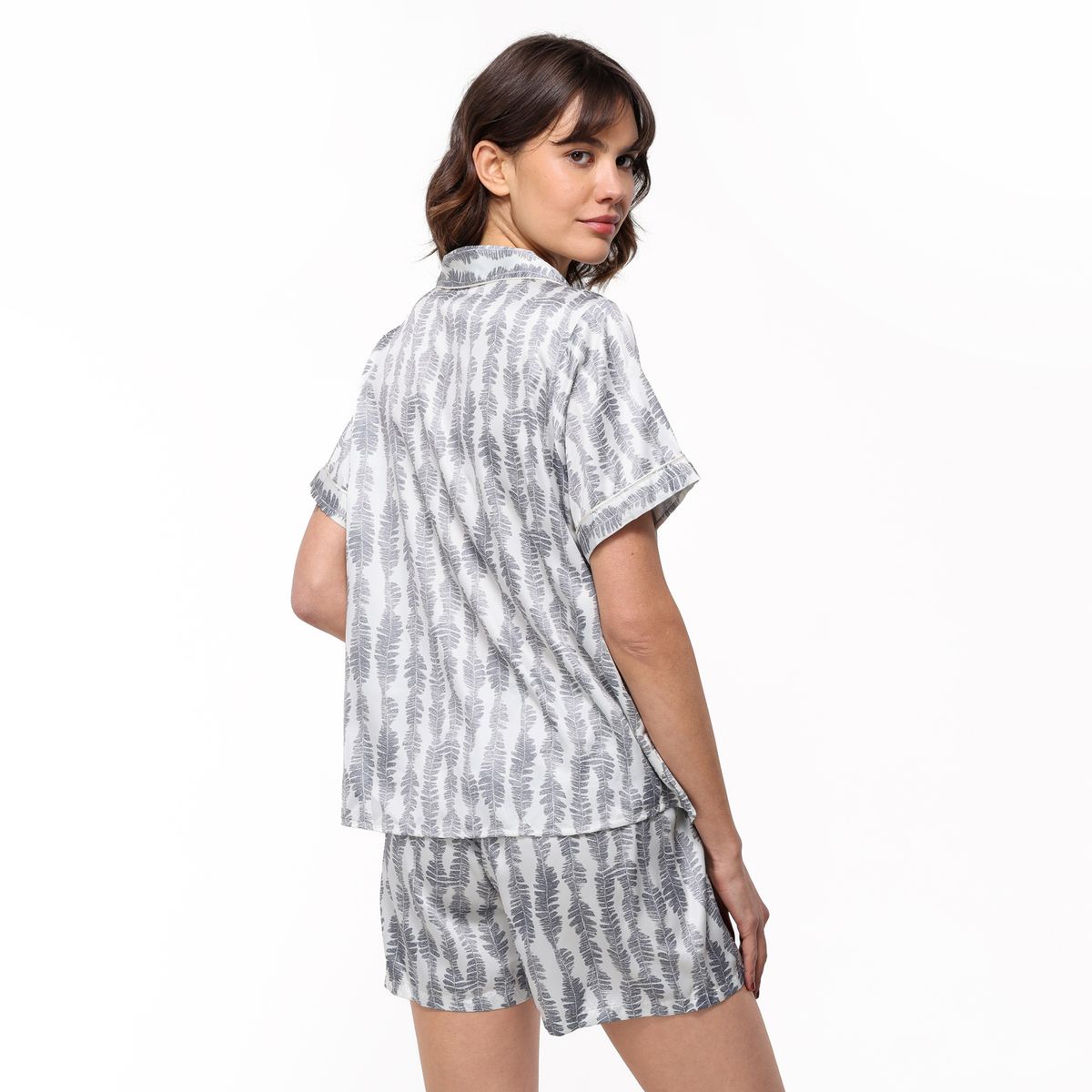 BLU - Pijama completa con Short Mujer Corto Manga corta Blu