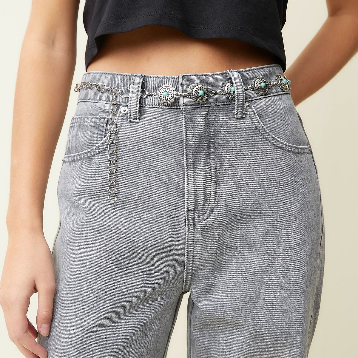 SYBILLA - Cinturón Sintet C1CIS106AV SILVER ST