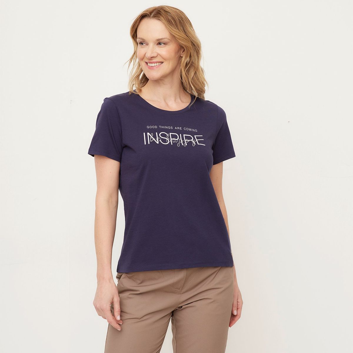 NEWPORT - Camiseta Mujer con Estampado Manga corta de Algodón Newport