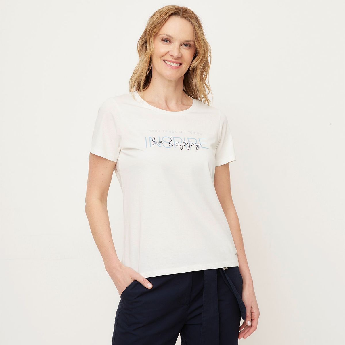 NEWPORT - Camiseta Mujer con Estampado Manga corta de Algodón Newport