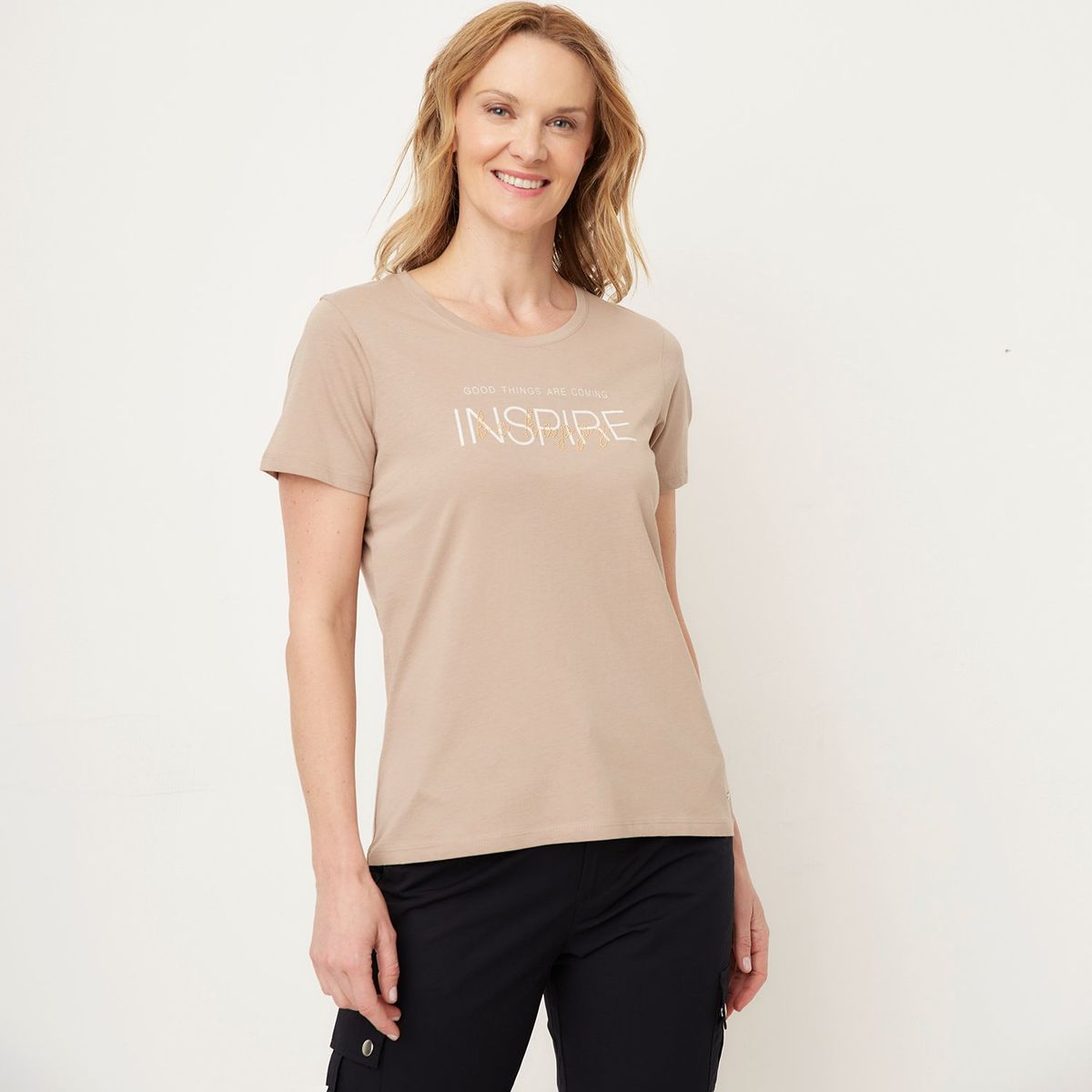 NEWPORT - Camiseta Mujer con Estampado Manga corta de Algodón Newport