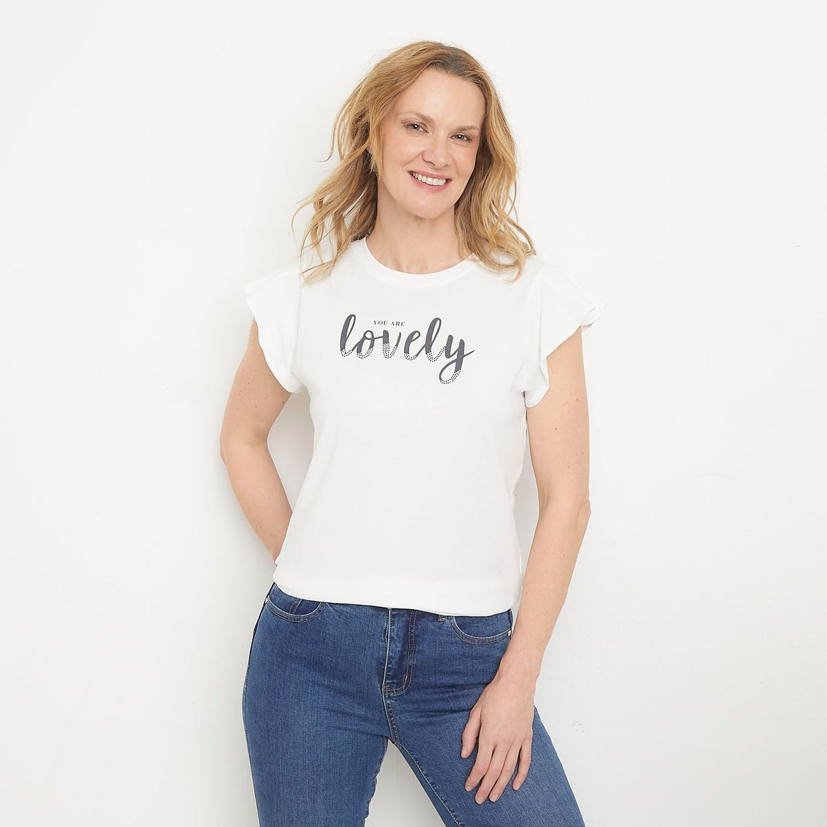 NEWPORT - Camiseta Mujer con Estampado Manga corta de Algodón Newport