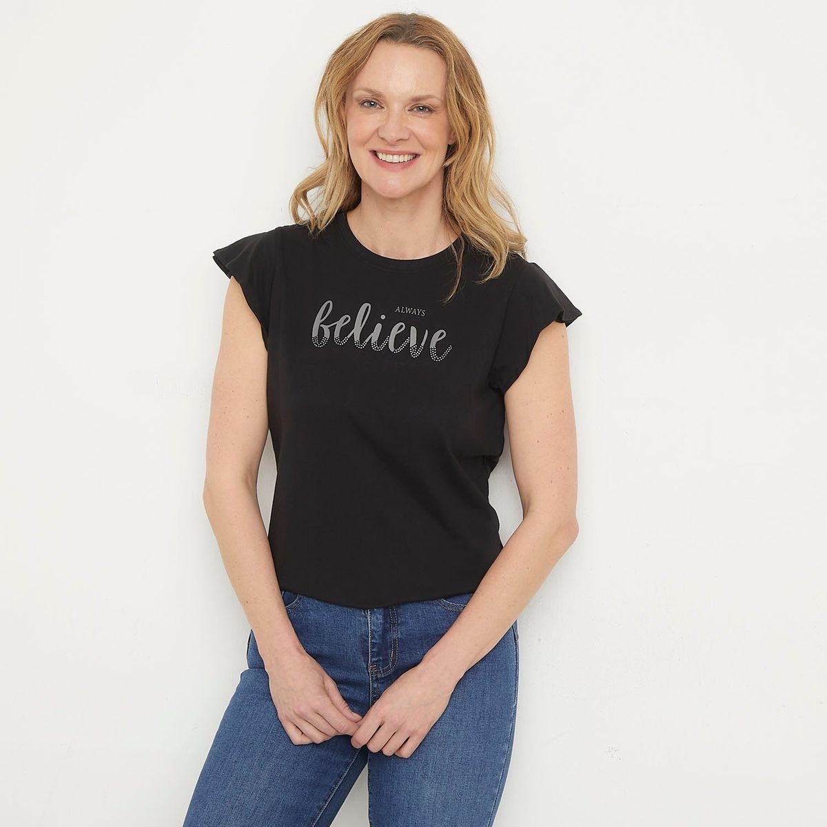 NEWPORT - Camiseta Mujer con Estampado Manga corta de Algodón Newport