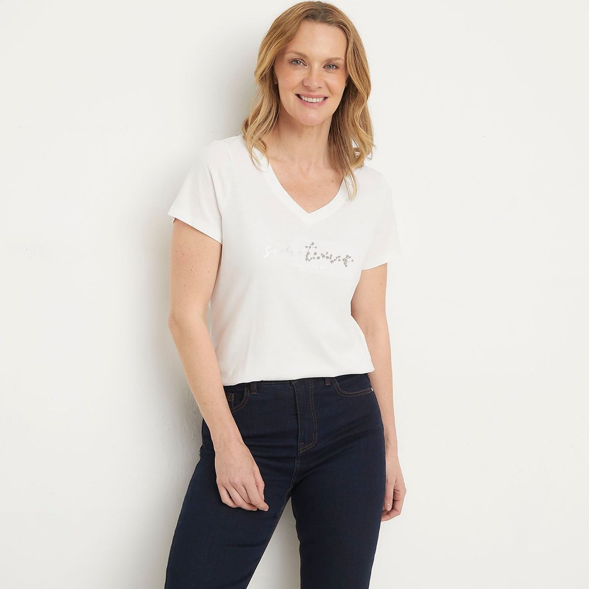 NEWPORT - Camiseta Mujer con Estampado Manga corta de Algodón Newport