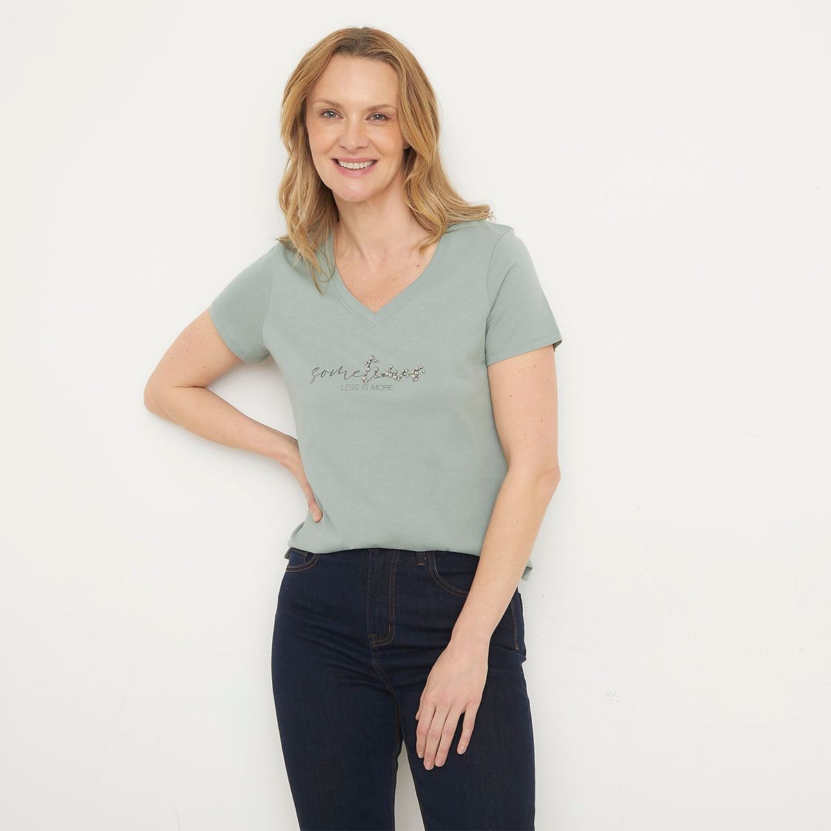 NEWPORT - Camiseta Mujer con Estampado Manga corta de Algodón Newport