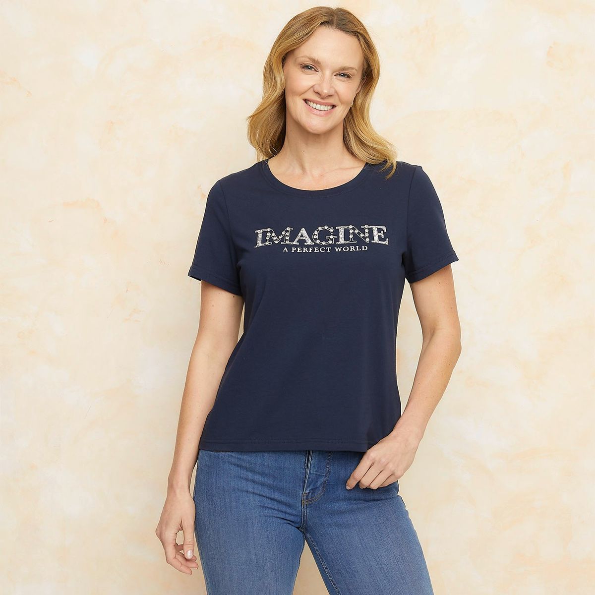 SOUTHLAND - Camiseta Mujer con Estampado Manga corta de Algodón Southland