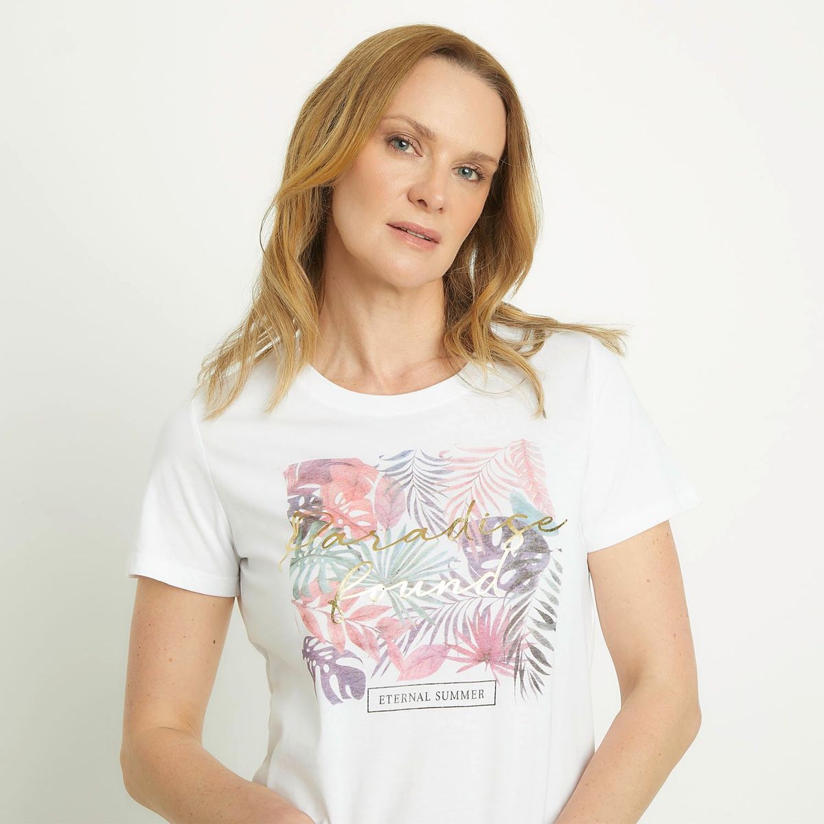 NEWPORT - Camiseta Mujer con Estampado Manga corta de Algodón Newport