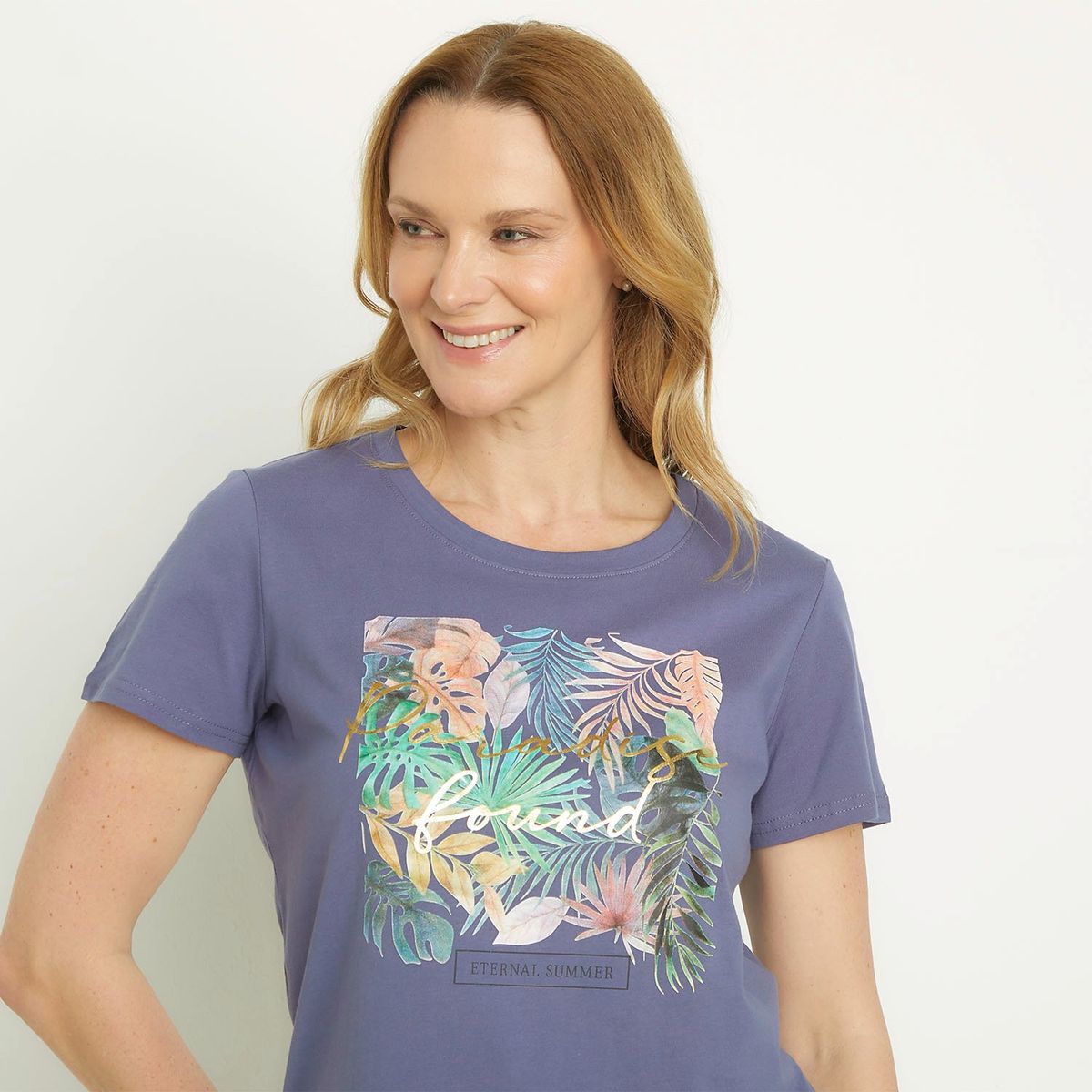 NEWPORT - Camiseta Mujer con Estampado Manga corta de Algodón Newport