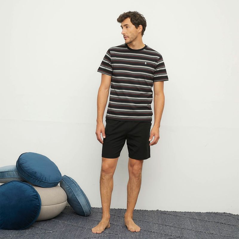 NEWPORT - Pijama Hombre Corto Manga corta de Rayas de Algodón NEWPORT