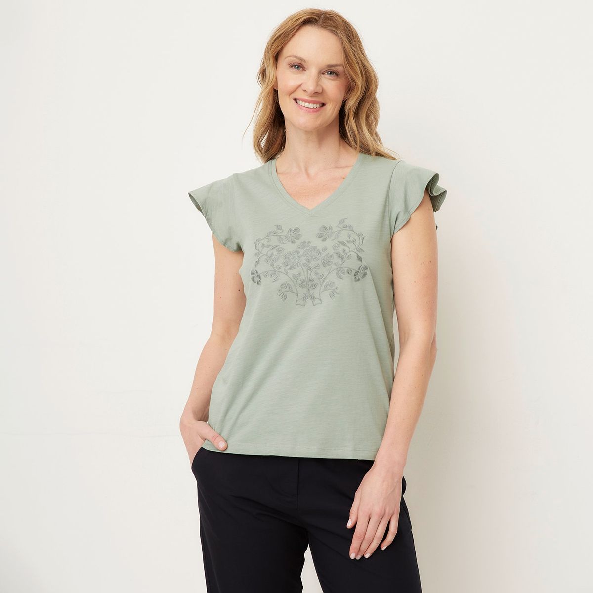 NEWPORT - Camiseta Mujer con Estampado Manga corta de Algodón Newport