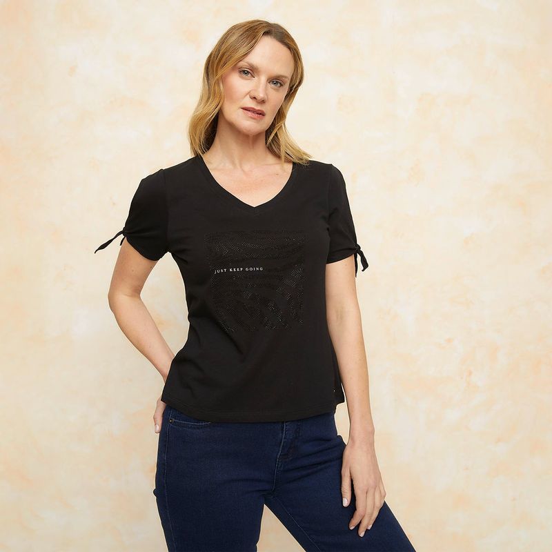 SOUTHLAND - Camiseta Mujer con Estampado Manga corta de Algodón Southland