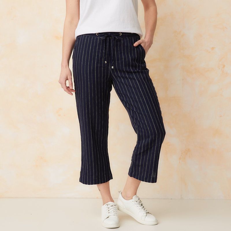 SOUTHLAND - Pantalón Recto Mujer Tiro medio de Rayas Southland