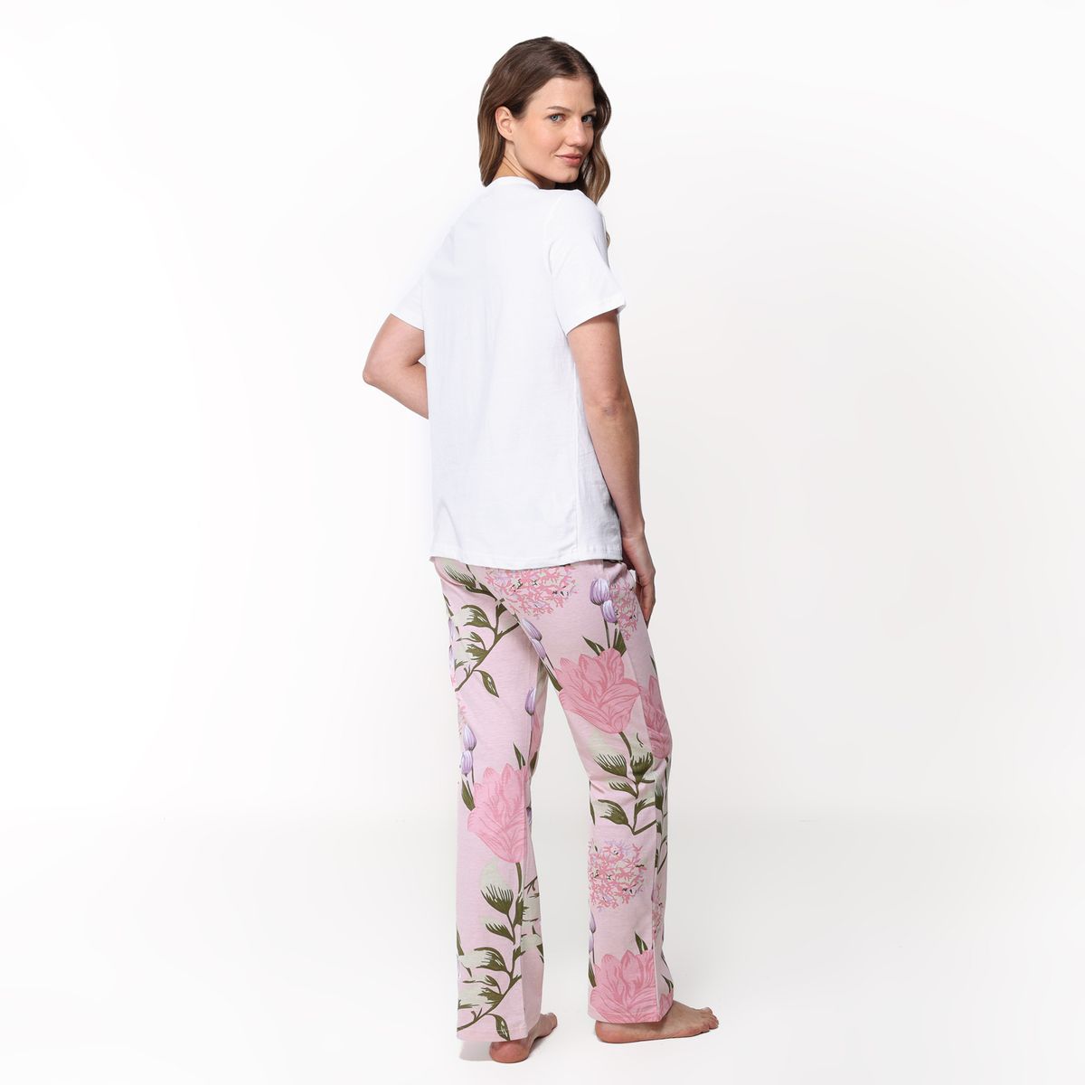 SOUTHLAND - Pijama completa con pantalón Mujer Largo Manga corta de Algodón Southland