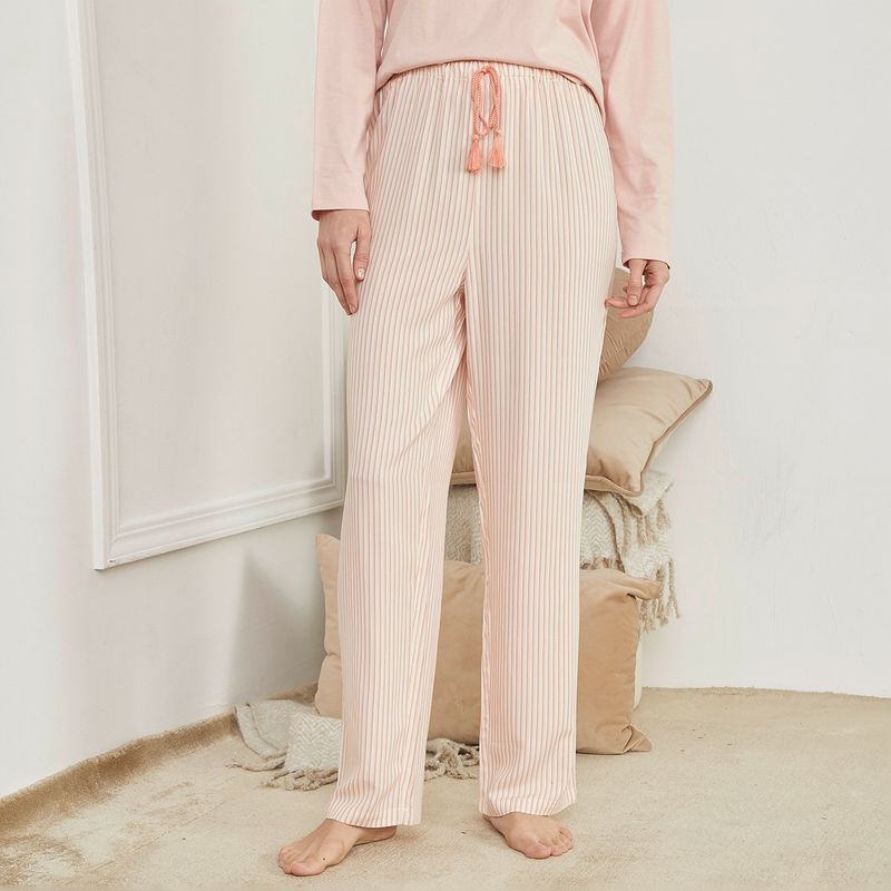 BLU - Pantalón de pijama Mujer Largo de Viscosa Blu