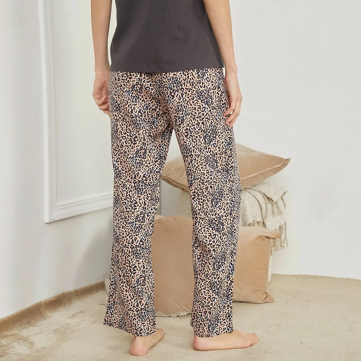 BLU - Pantalón de pijama Mujer Largo de Viscosa Blu