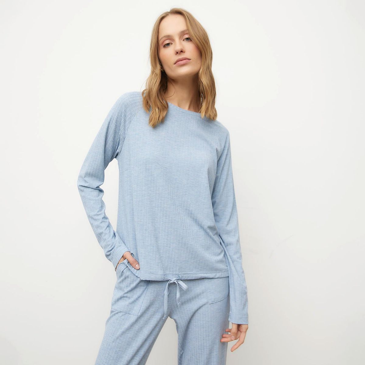 BENETTON - Pijama completa con pantalón Mujer Largo Manga larga Benetton