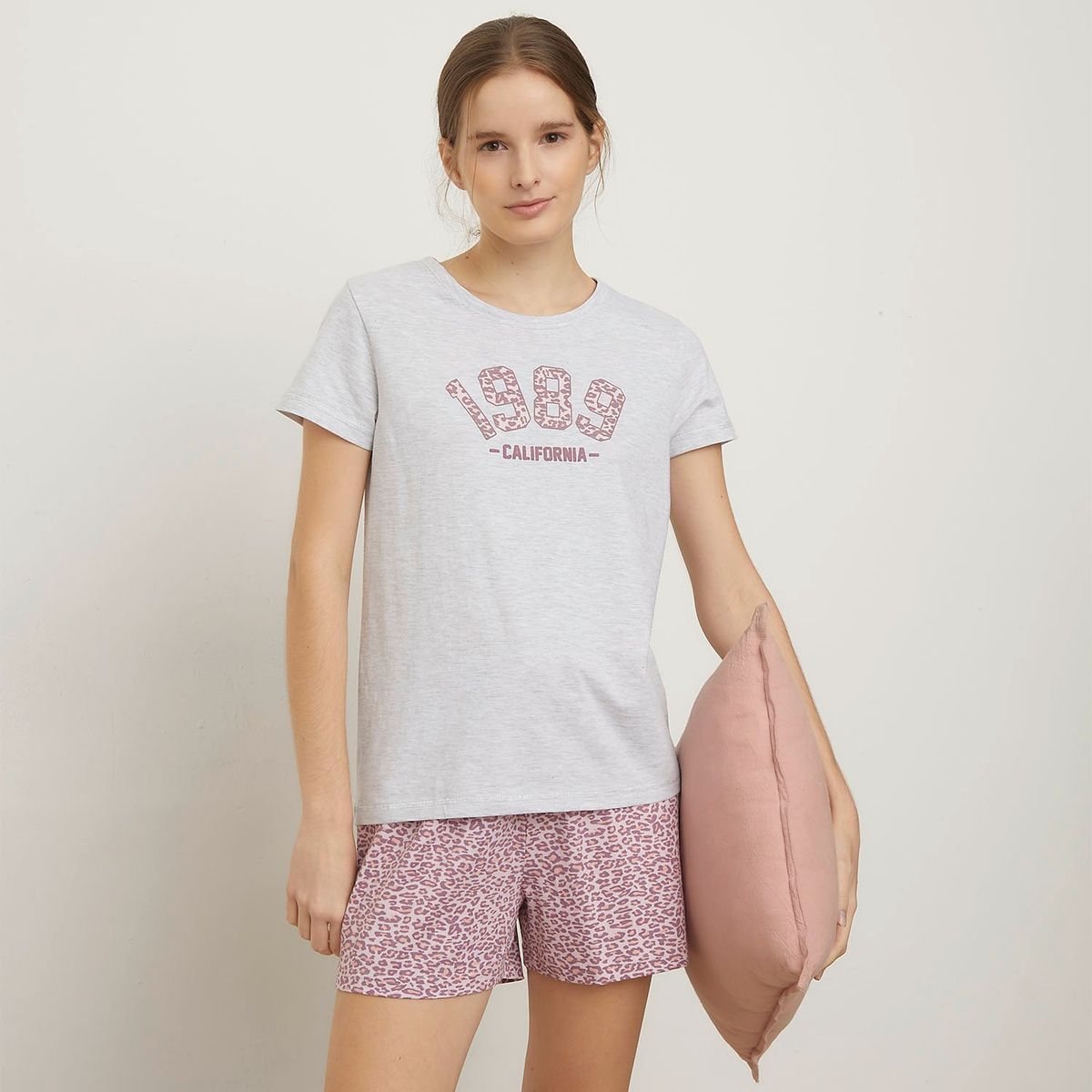 SYBILLA - Camiseta de pijama Mujer Corto Manga corta de Algodón Sybilla