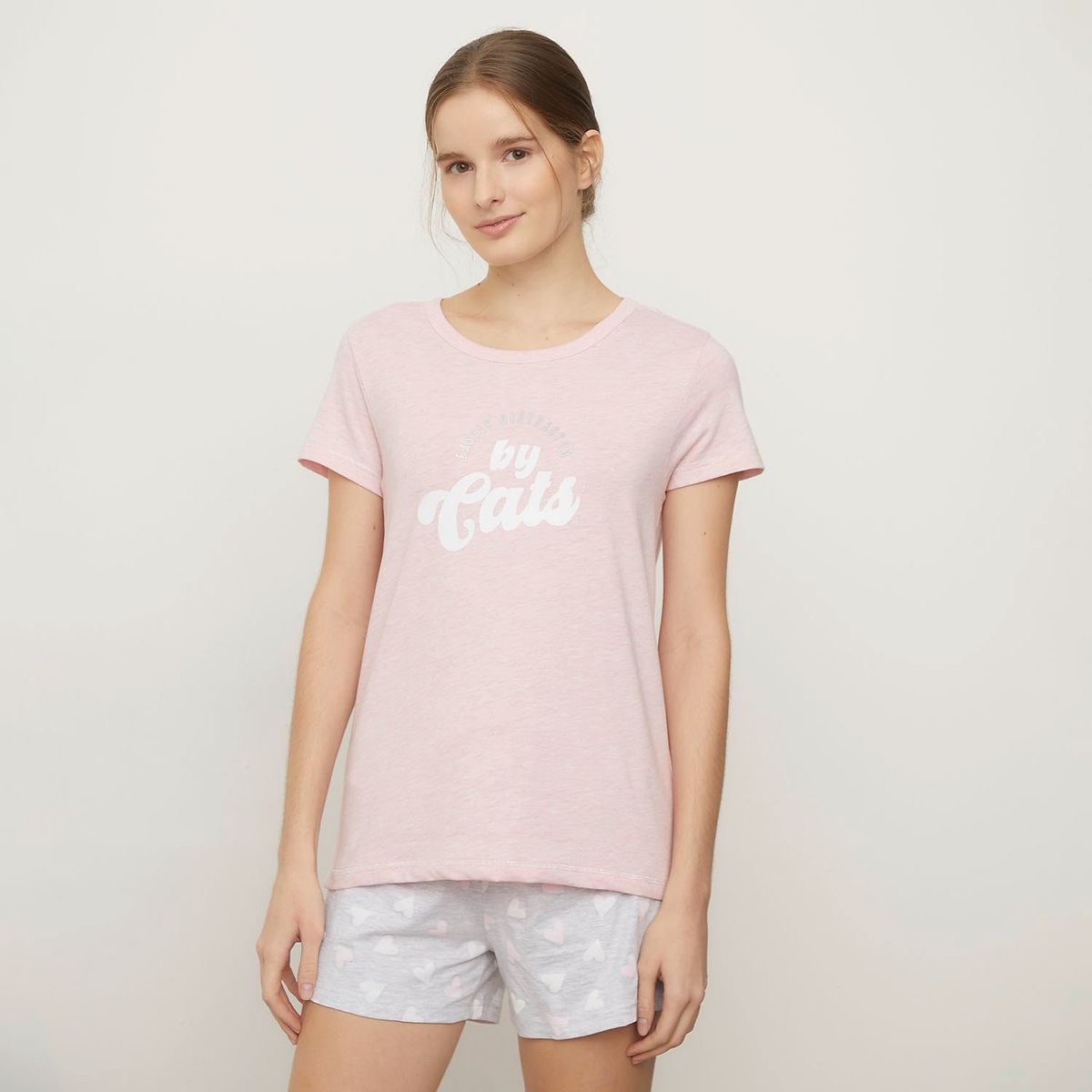 SYBILLA - Camiseta de pijama Mujer Corto Manga corta de Algodón Sybilla