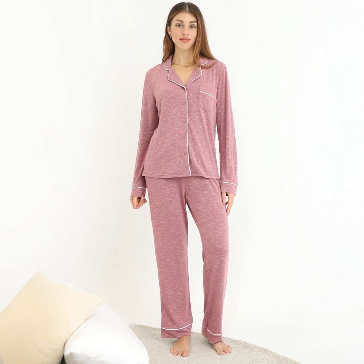 BLU - Pijama completa con pantalón Mujer Largo Manga larga Blu