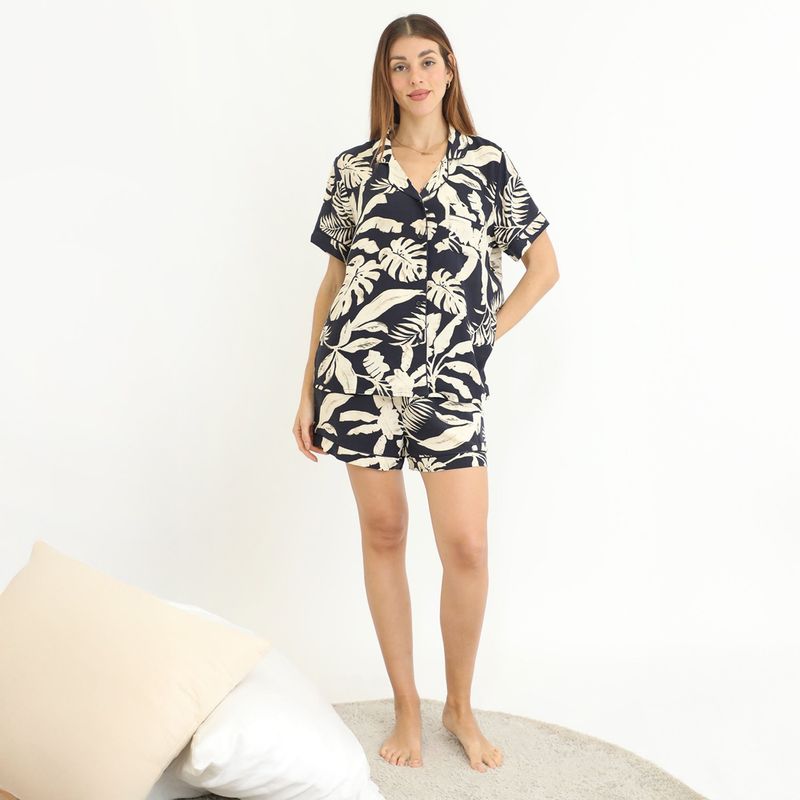 BLU - Pijama completa con pantalón Mujer Largo Manga corta Blu