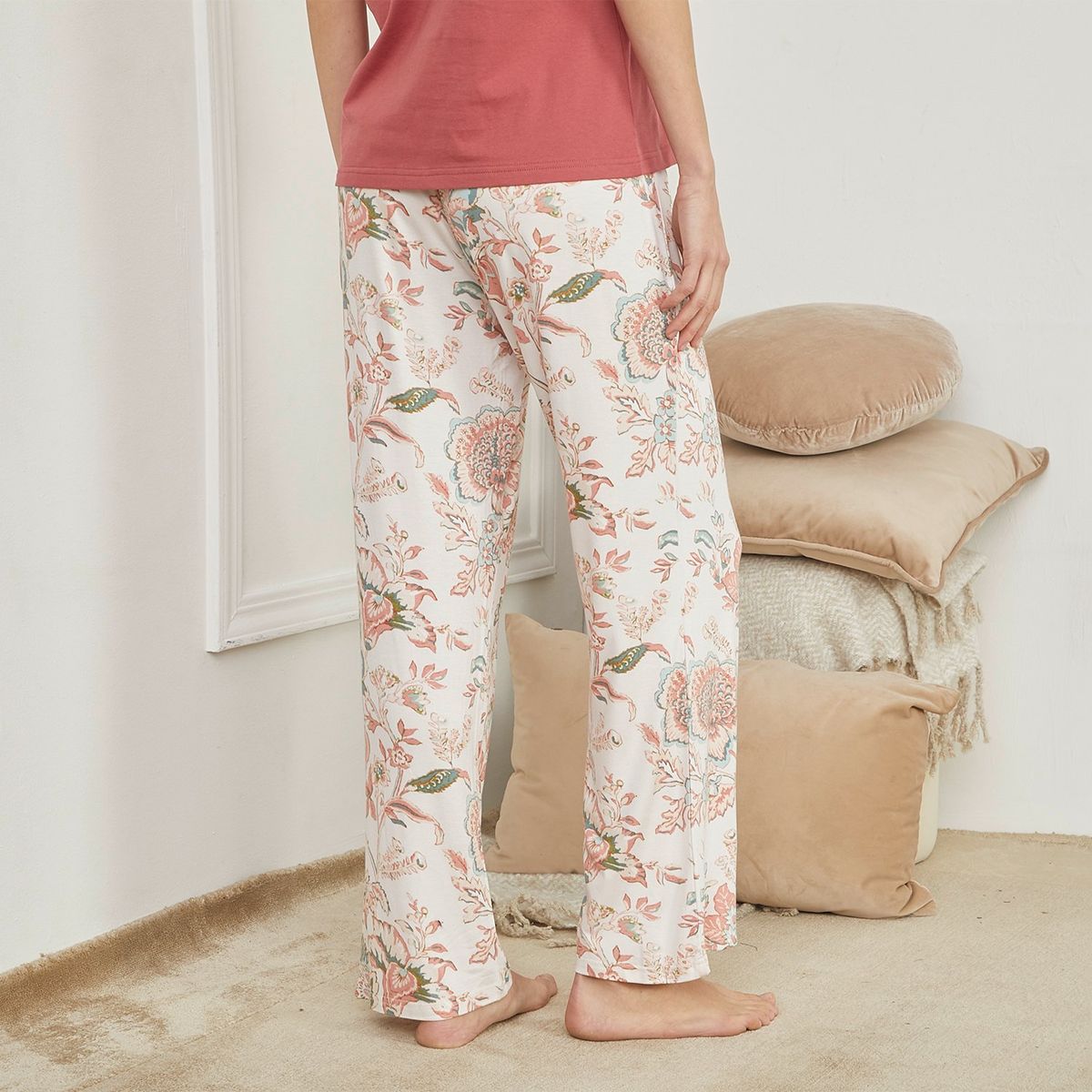 BLU - Pantalón de pijama Mujer Largo de Viscosa Blu