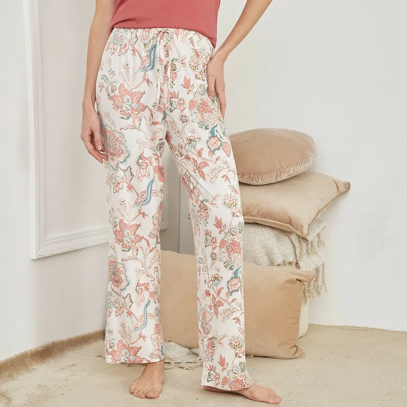 BLU - Pantalón de pijama Mujer Largo de Viscosa Blu