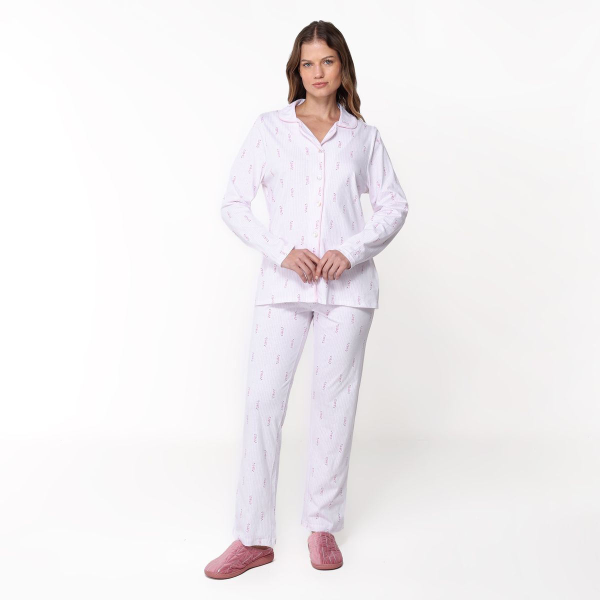 SOUTHLAND - Pijama completa con pantalón Mujer Largo Manga larga de Algodón Southland