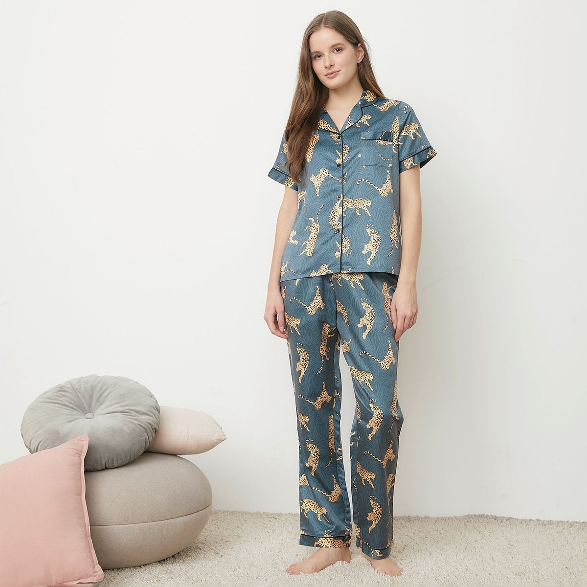 SYBILLA - Pijama completa con pantalón para Mujer Manga corta Sybilla