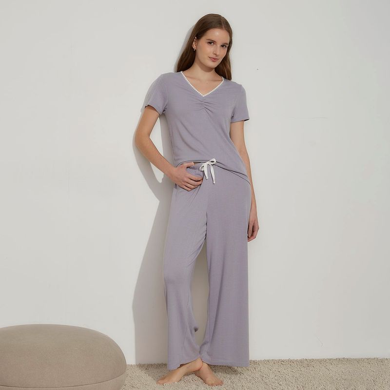 SYBILLA - Pijama completa con pantalón Mujer Largo Manga corta Sybilla