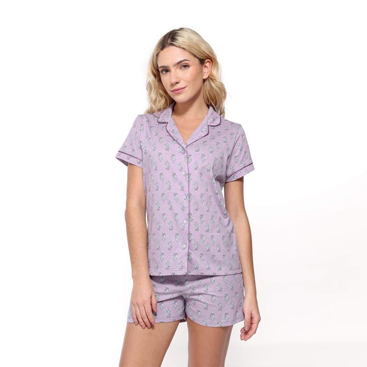 SYBILLA - Pijama completa con short Mujer Corto Manga corta de Algodón Sybilla 