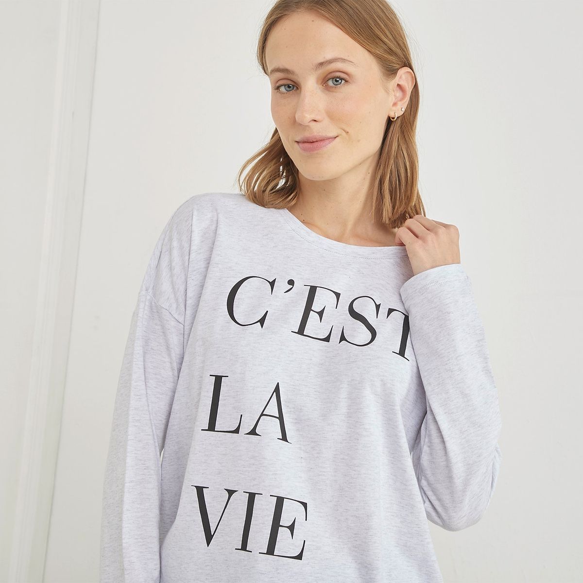 BLU - Camiseta de pijama Mujer Corto Manga larga Blu