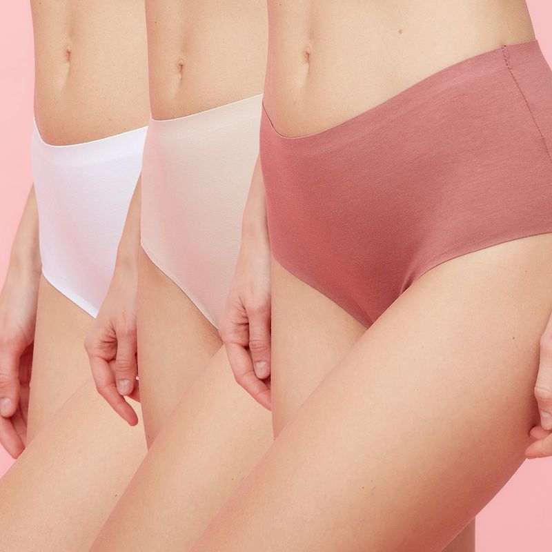 BLU - Calzón tiro alto Pack de 3 Invisible Mujer Blu 