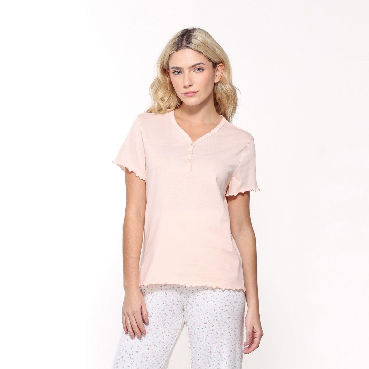 SYBILLA - Pijama completa con pantalón Mujer Largo Manga corta de Algodón Sybilla