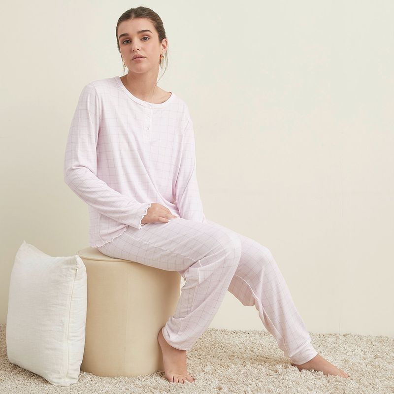 SYBILLA - Pijama completa con pantalón para Mujer Manga larga Sybilla
