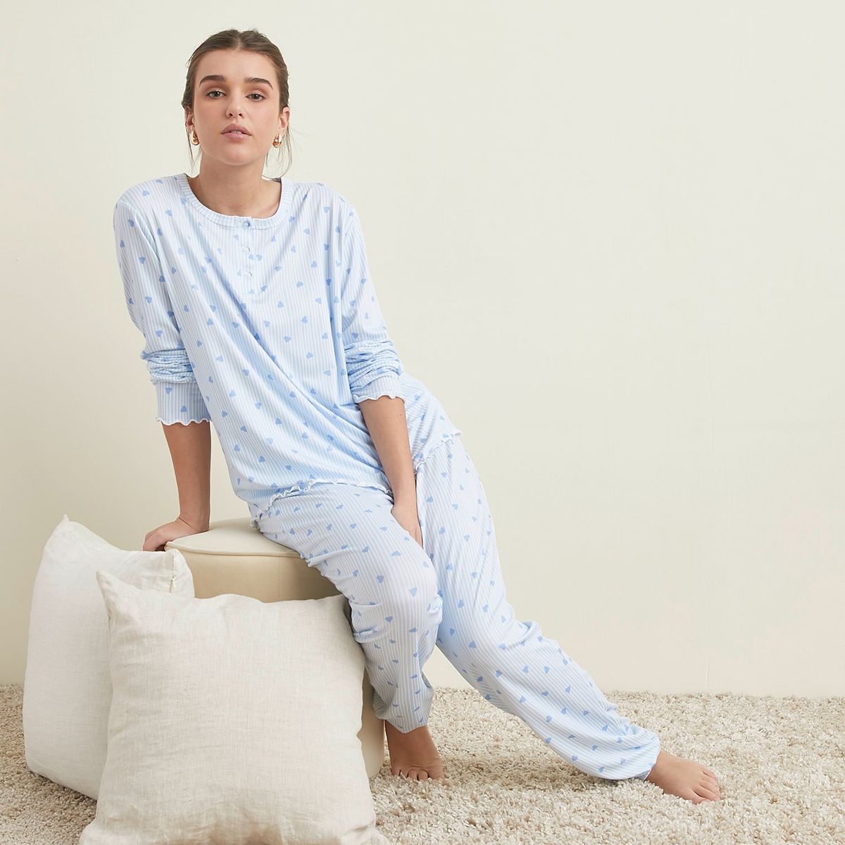 SYBILLA - Pijama completa con pantalón para Mujer Manga larga Sybilla