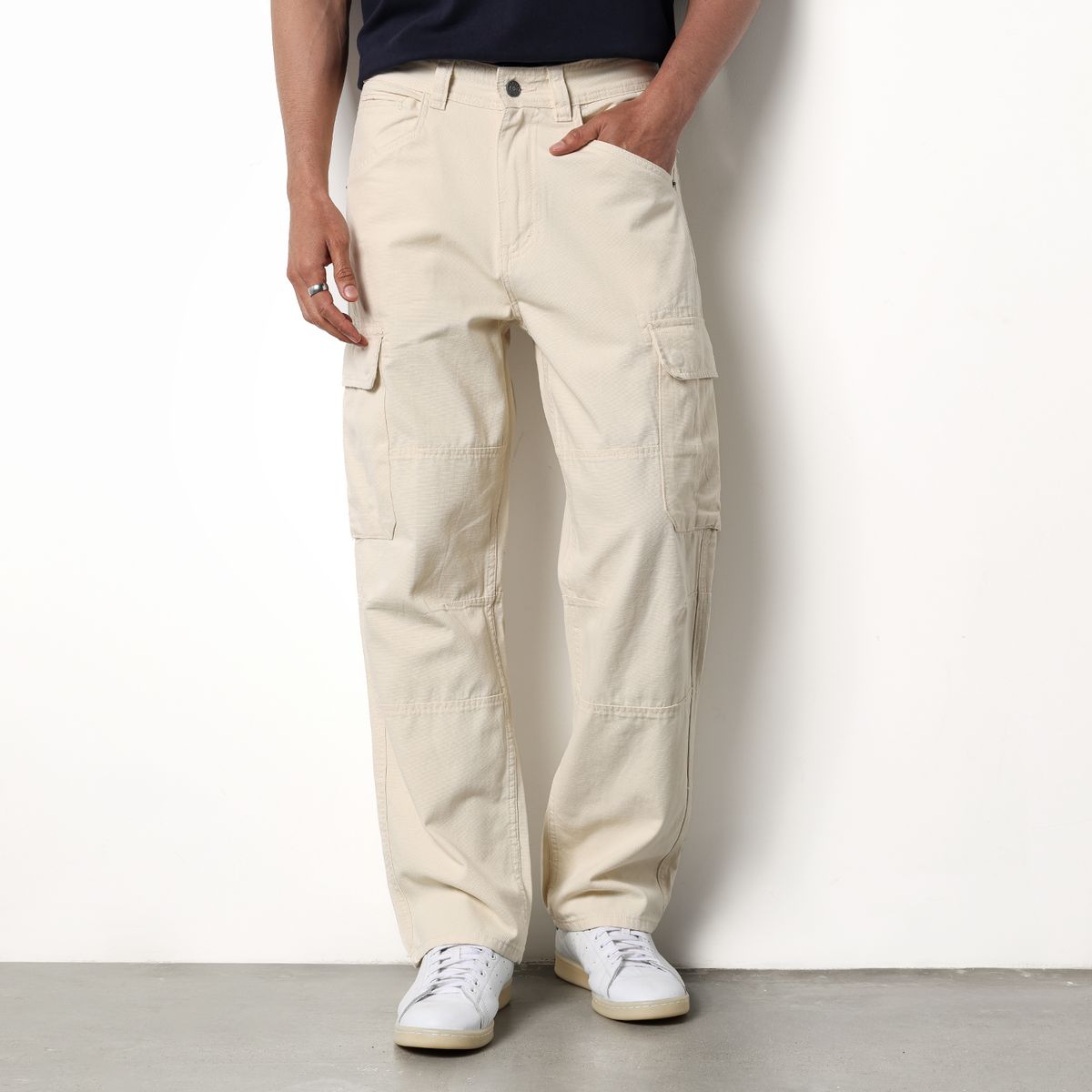 DENIMLAB - Pantalón cargo Hombre Baggy de Algodón Denimlab
