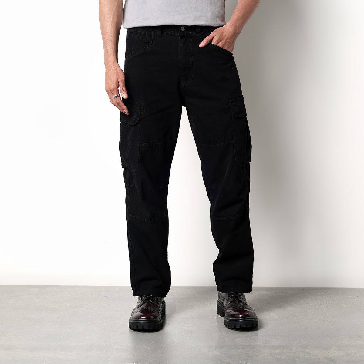 DENIMLAB - Pantalón cargo Hombre Baggy de Algodón Denimlab
