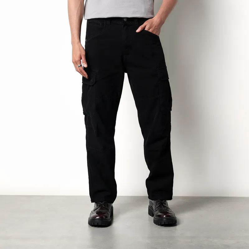 DENIMLAB - Pantalón cargo Hombre Baggy de Algodón Denimlab