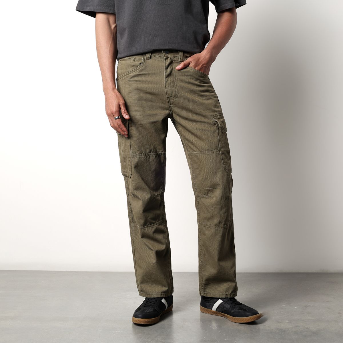 DENIMLAB - Pantalón cargo Hombre Baggy de Algodón Denimlab